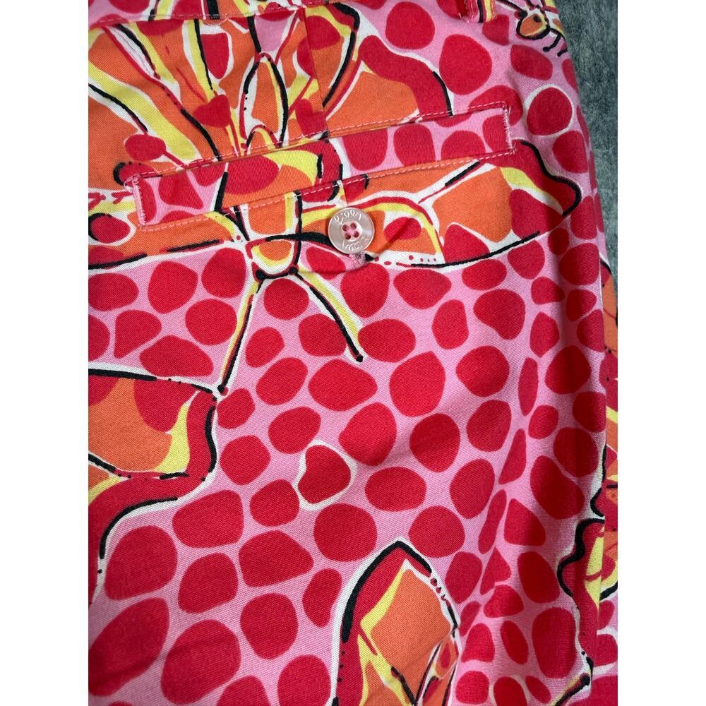 Lilly Pulitzer Liza Pink Orange Womens Size 2 (XS) Butterfly Capri Pants Old Tag - Picture 4 of 9